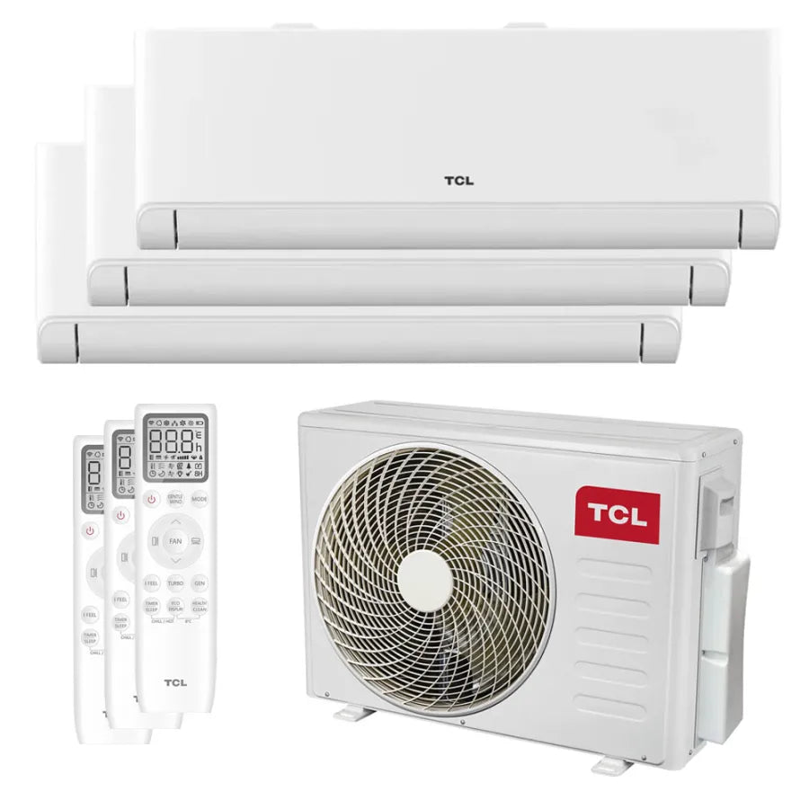 Climatisation tri split TCL Mural BreezeIN P4 MT2730 7.9kW tailles 25 + 25 + 25 WiFi de série SN09P4S0 + SN09P4S0 + SN09P4S0